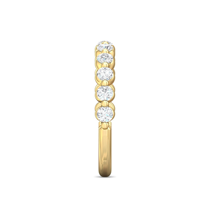 14K Gold Yellow Channel/Shared Prong Wedding Band from the Channel/Shared Prong collection - DWBSP9-.75_14KY