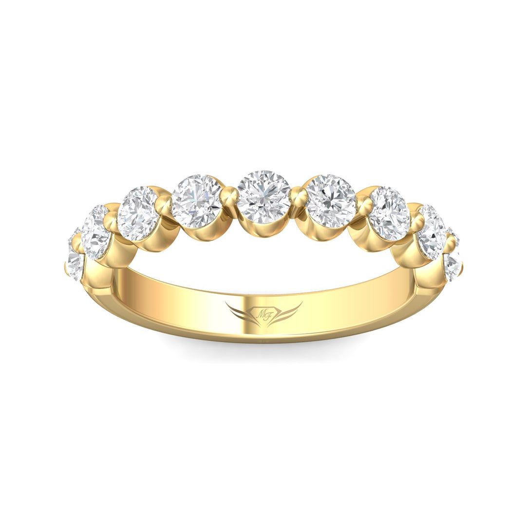 14K Gold Yellow Channel/Shared Prong Wedding Band from the Channel/Shared Prong collection - DWBSP9-1.00_14KY