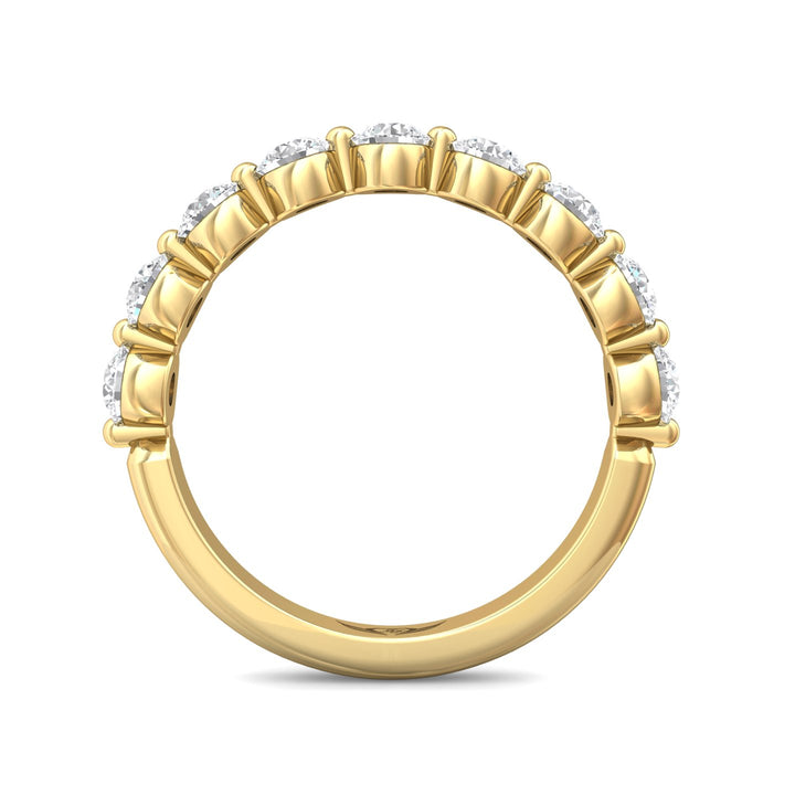 14K Gold Yellow Channel/Shared Prong Wedding Band from the Channel/Shared Prong collection - DWBSP9-1.00_14KY