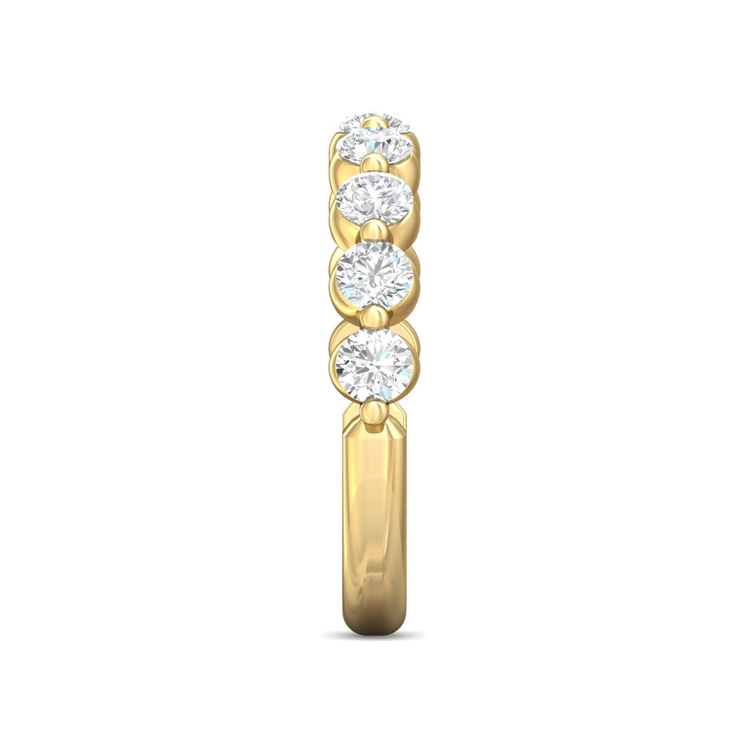 14K Gold Yellow Channel/Shared Prong Wedding Band from the Channel/Shared Prong collection - DWBSP9-1.00_14KY