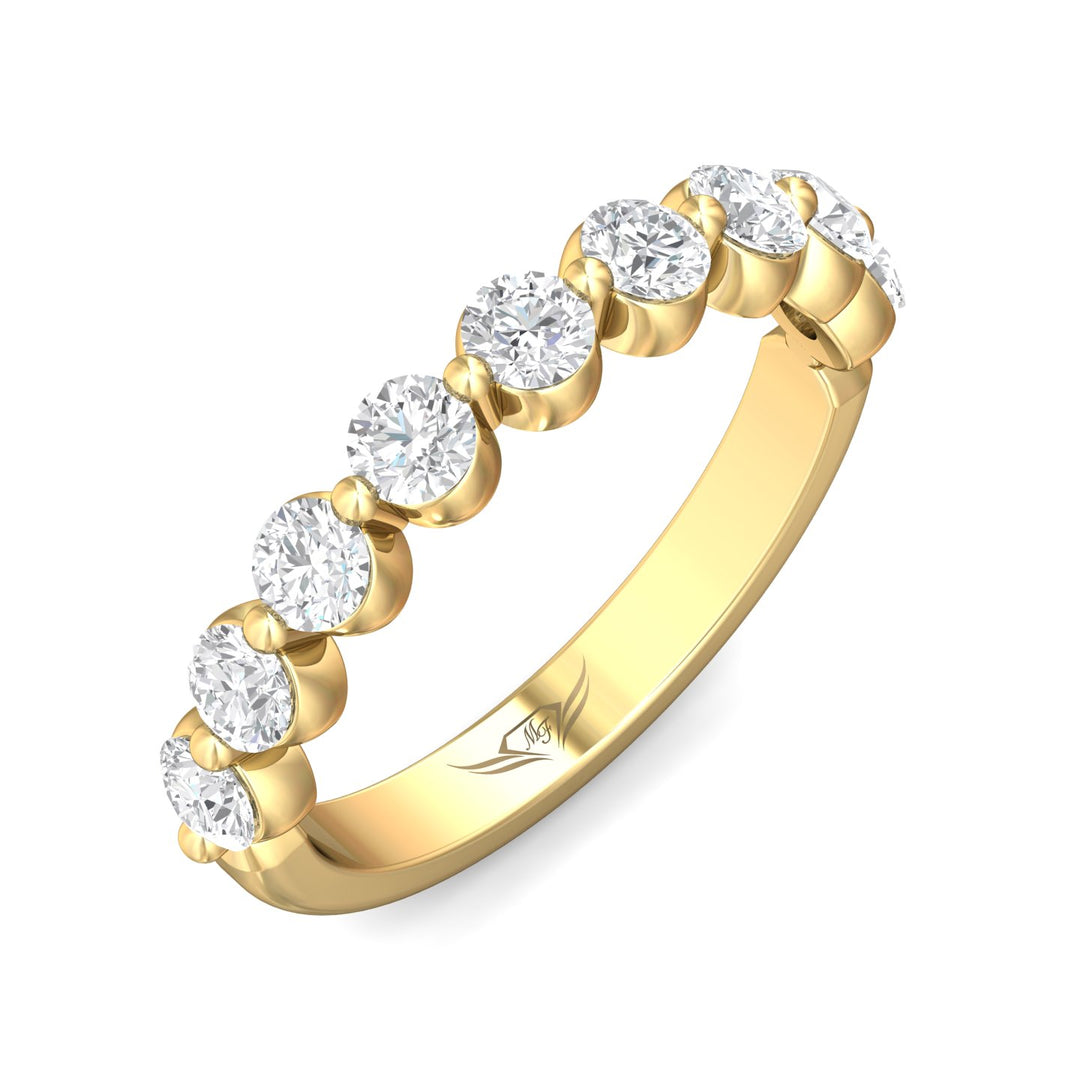 14K Gold Yellow Channel/Shared Prong Wedding Band from the Channel/Shared Prong collection - DWBSP9-1.00_14KY