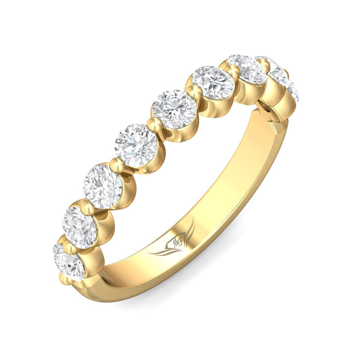 14K Gold Yellow Channel/Shared Prong Wedding Band from the Channel/Shared Prong collection - DWBSP9-1.00_14KY