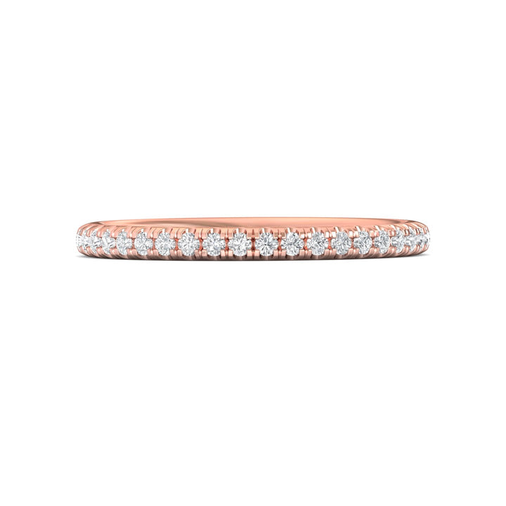 14K Gold Pink Micropave Wedding Band from the Micropave collection - DWBT04M_14KP