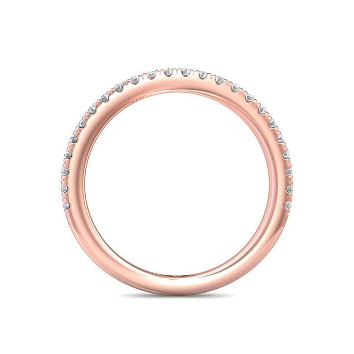 14K Gold Pink Micropave Wedding Band from the Micropave collection - DWBT04M_14KP