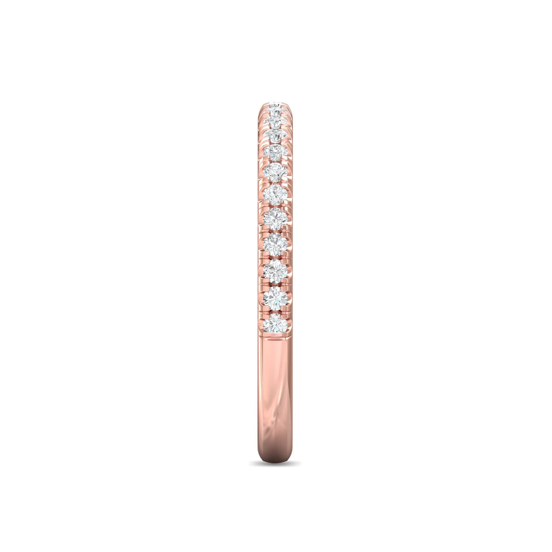 14K Gold Pink Micropave Wedding Band from the Micropave collection - DWBT04M_14KP