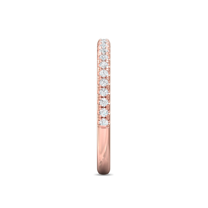 14K Gold Pink Micropave Wedding Band from the Micropave collection - DWBT04M_14KP
