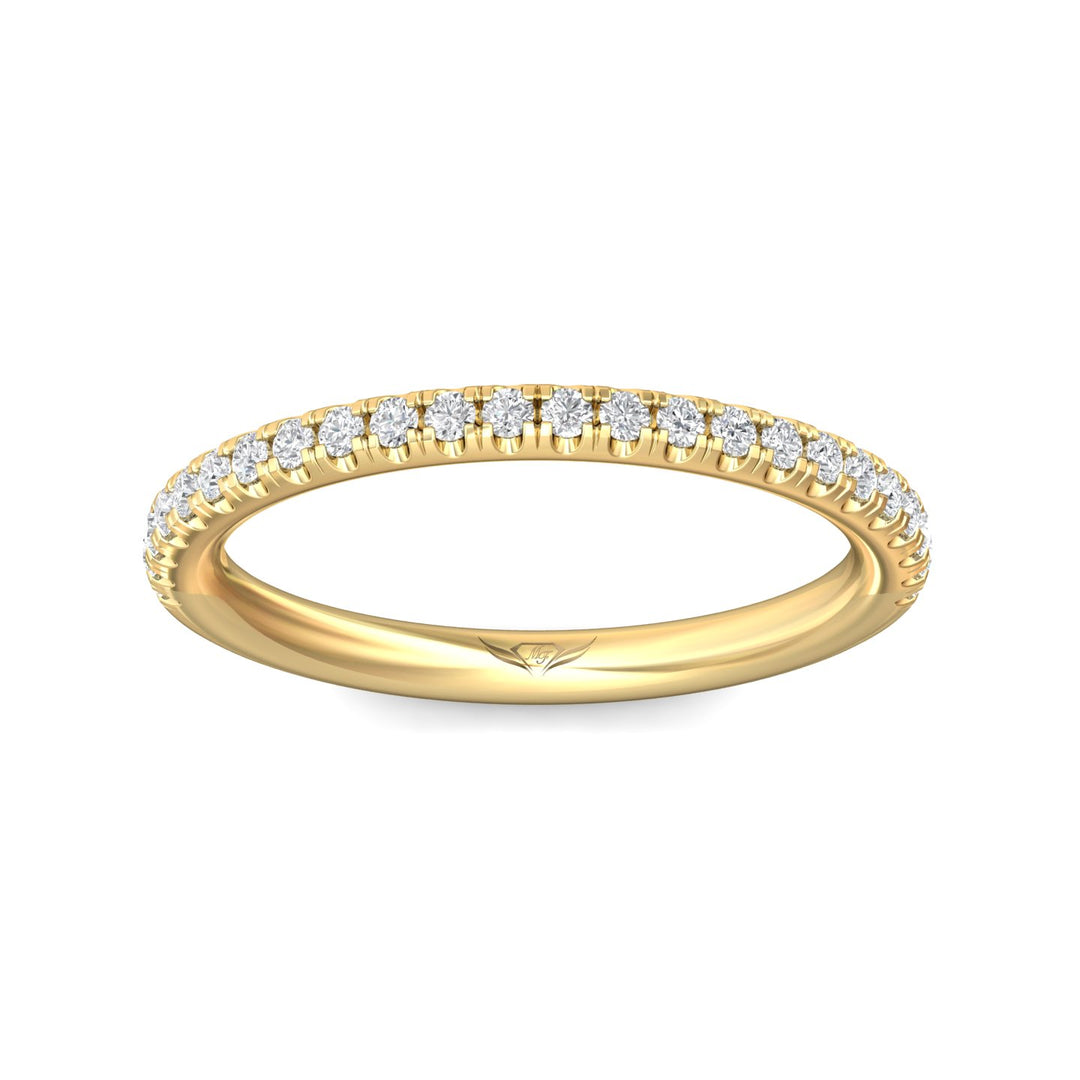 14K Gold Yellow Micropave Wedding Band from the Micropave collection - DWBT04M_14KY