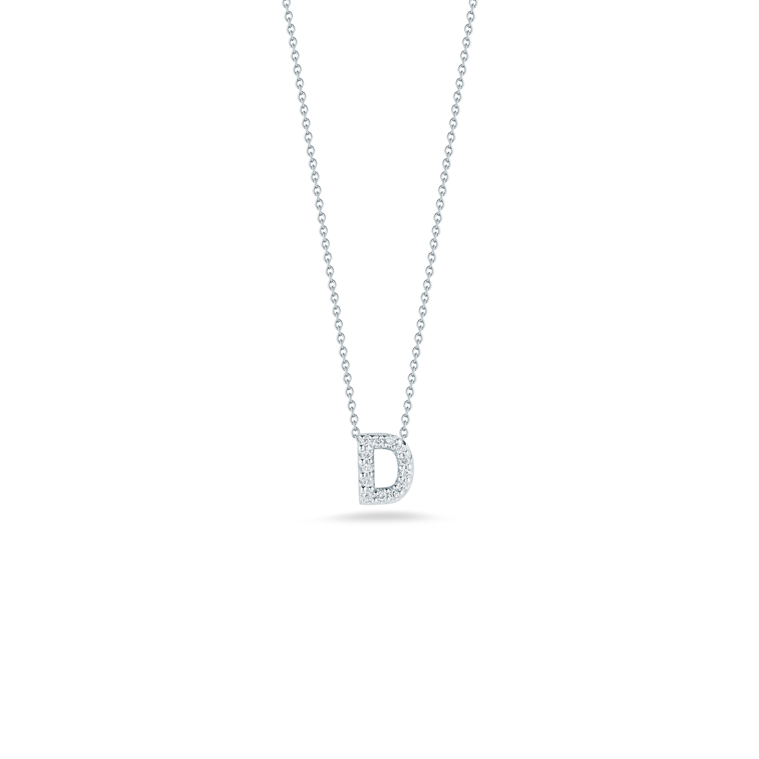 Roberto Coin Love Letter 18K White Gold Pendant - Letter D
