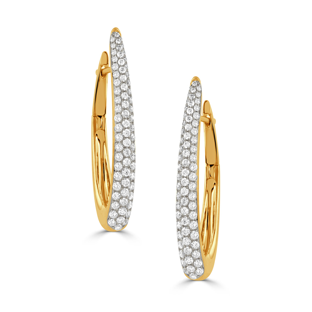 E9504TT-18K YELLOW GOLD TWO-TONE DIAMOND EARRING