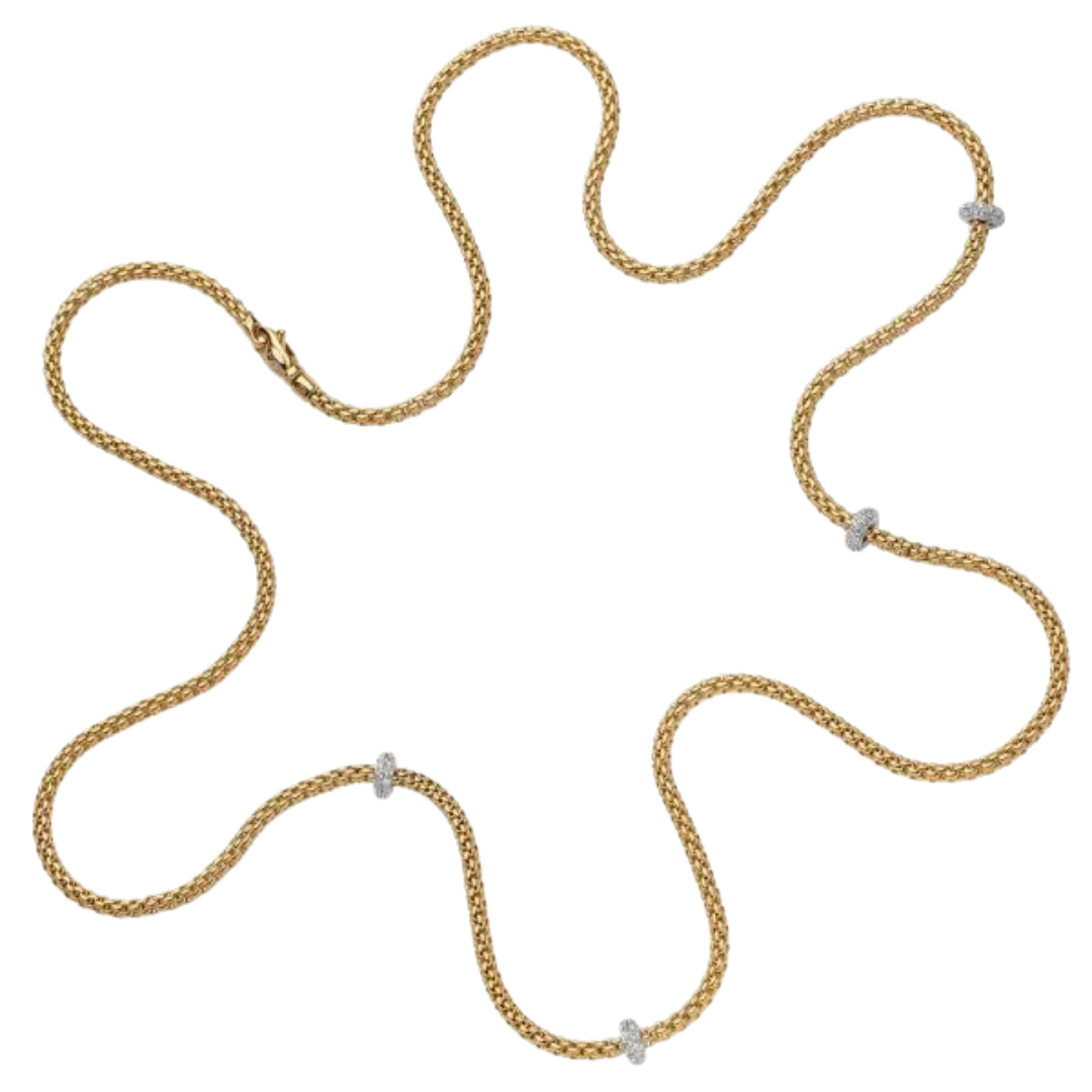 FOPE Necklace in 18K Yellow Gold with .72 CTW Diamonds
