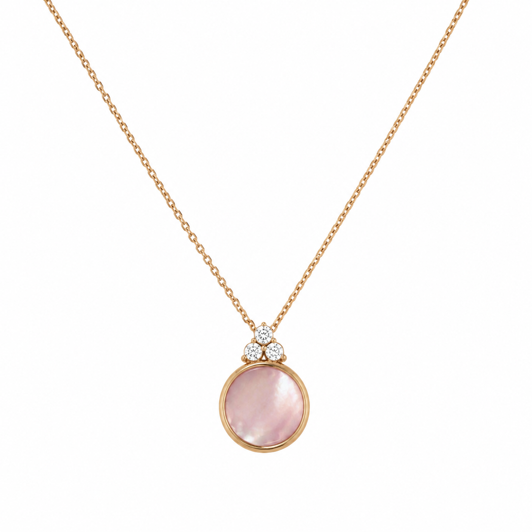 Kabana 14K Rose Gold Pink Mother-of-Pearl 0.09 ctw Diamond Pendant