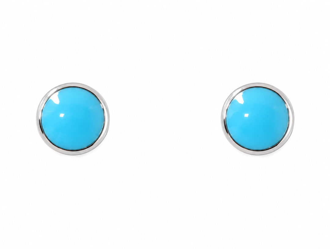 Kabana 14K White Gold Turquoise Stud Earrings