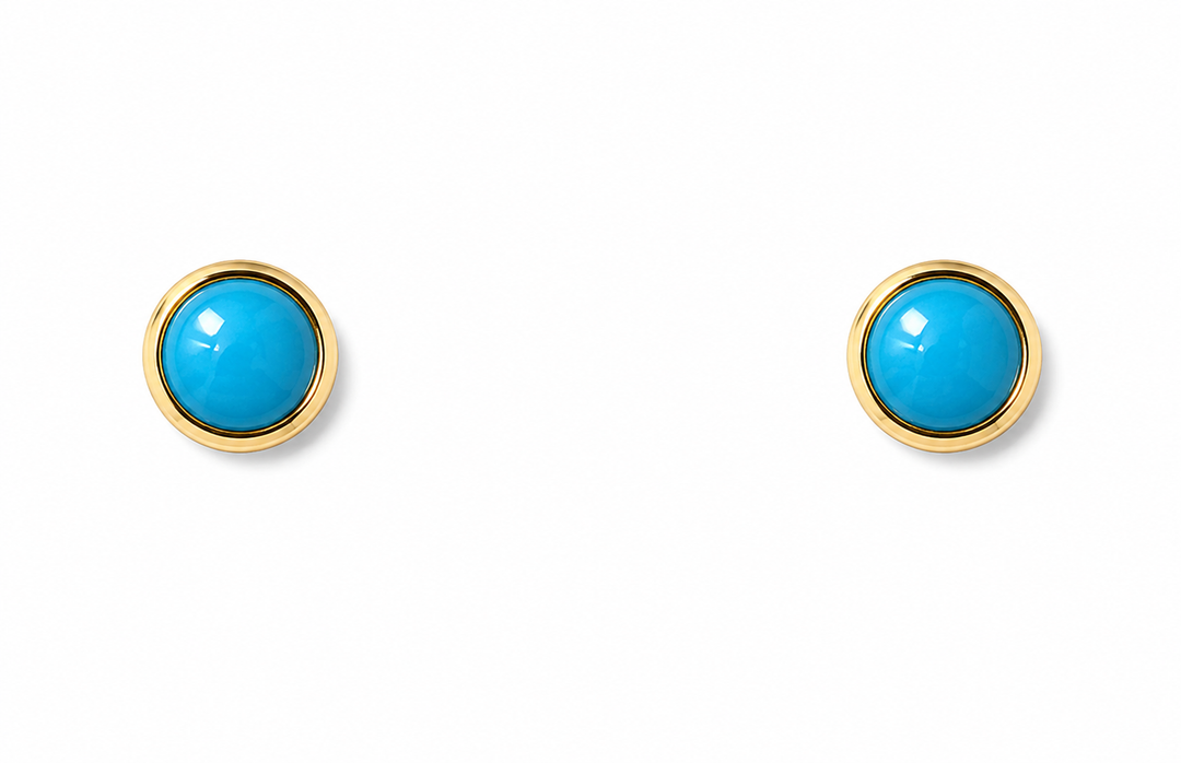 Kabana 14K Yellow Gold Turquoise Stud Earrings