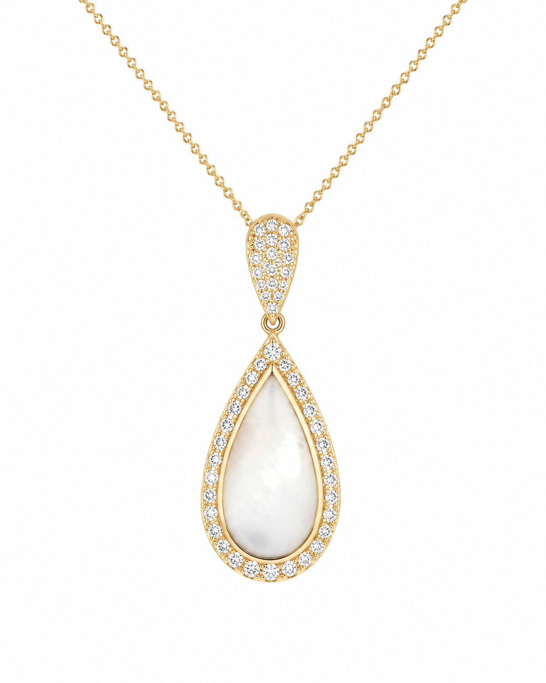 Kabana 14K Yellow Gold White Mother-of-Pearl 0.27 ctw Diamond Pendant