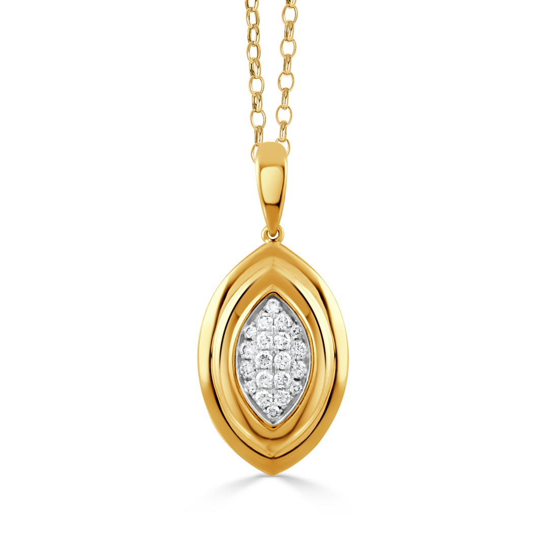 P11870TT-18K YELLOW GOLD DIAMOND PENDANT WITH WHITE RHODIUM ON DIAMONDS