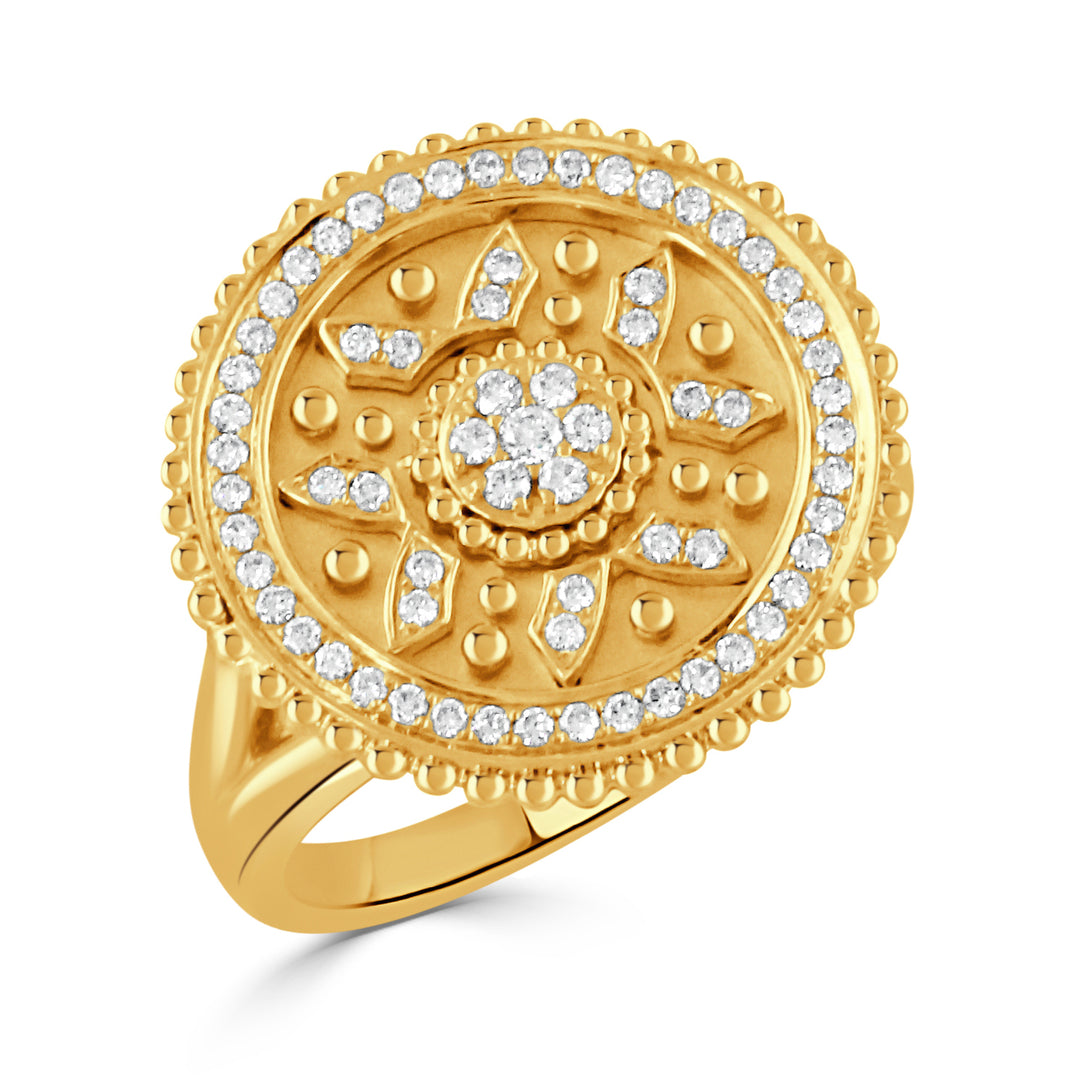 R10428-18K YELLOW GOLD DIAMOND RING