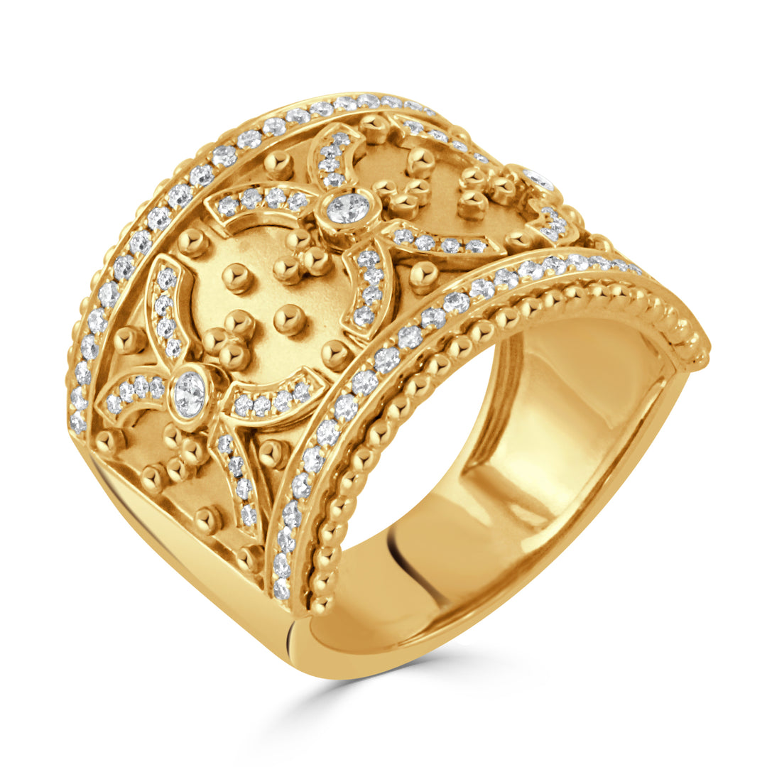 R4813-18K YELLOW GOLD DIAMOND RING