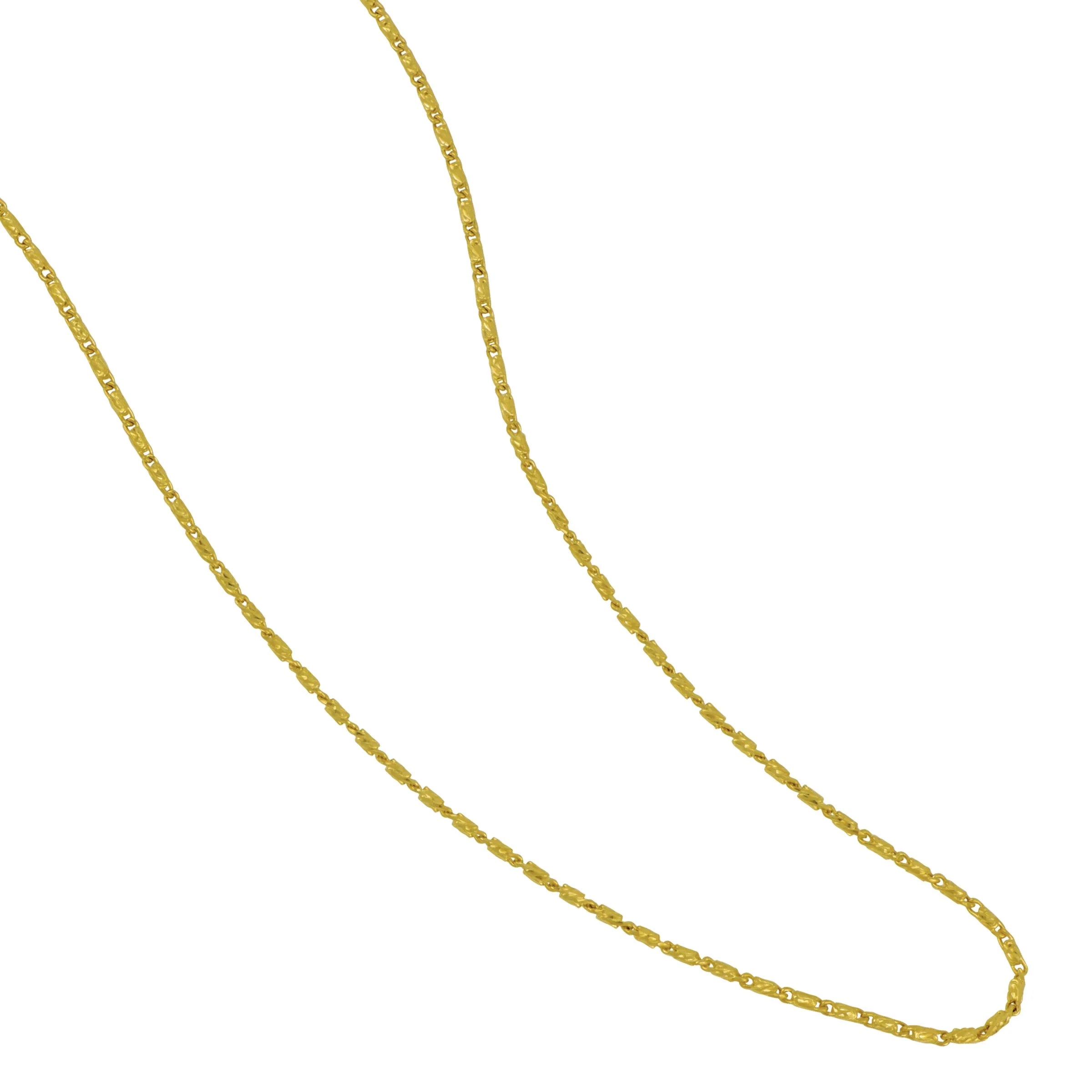 What Is A Raso Chain Pattern 14K Yellow Gold Raso Chain 1.2mm 16