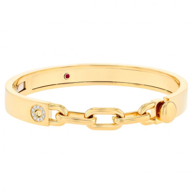 M RCO 18Y BR NAVARRA CHAIN BANGLE 48X58 D=.06CTTW GH/SI