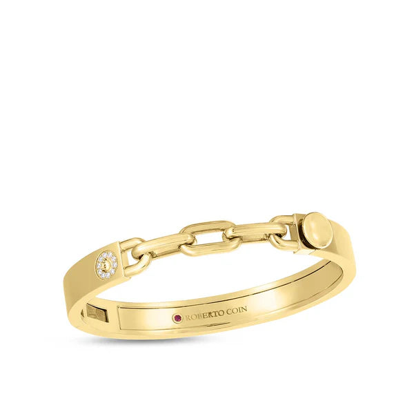 M RCO 18Y BR NAVARRA CHAIN BANGLE 48X58 D=.06CTTW GH/SI