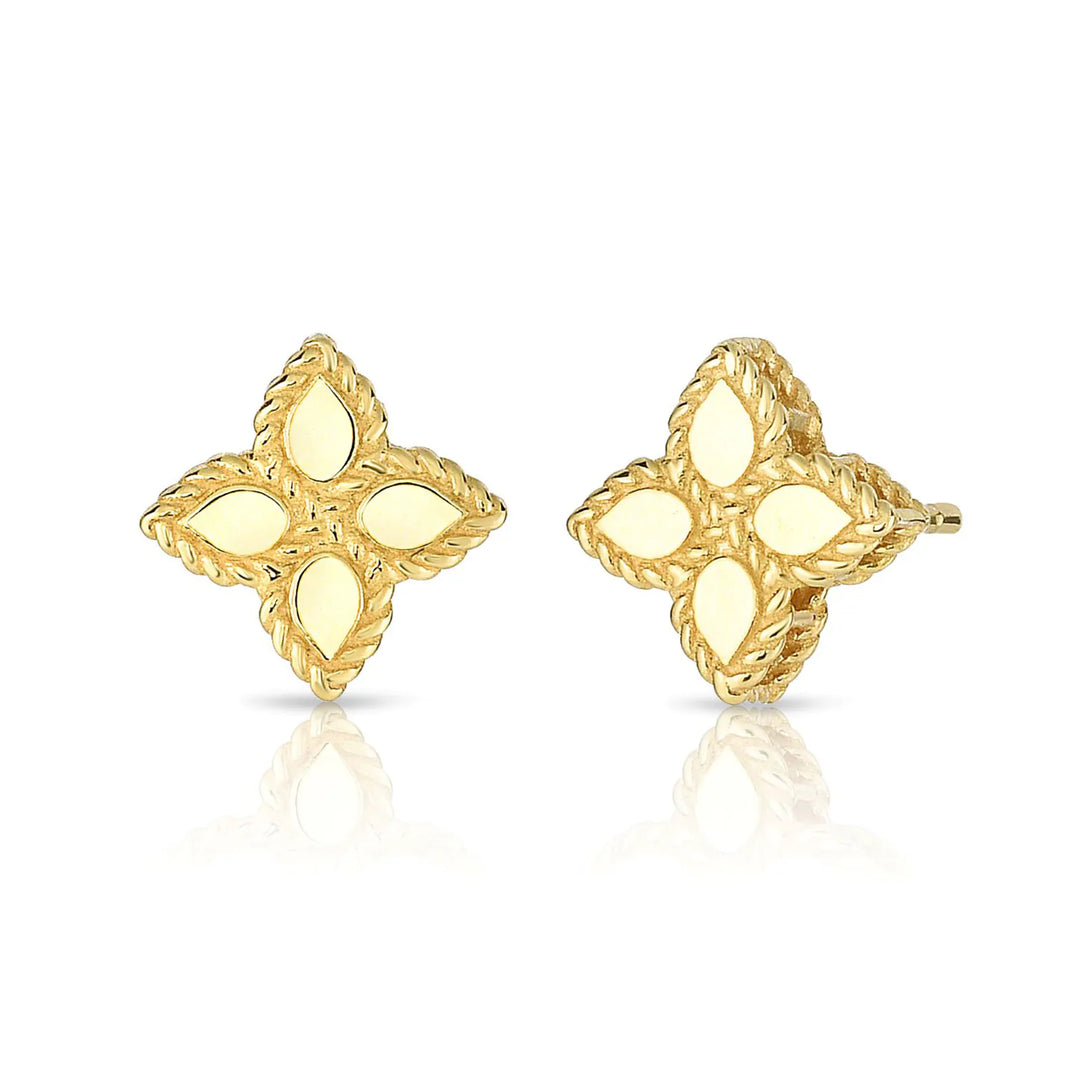 Roberto Coin Princess Flower 18K Yellow Gold Earrings - Sm Prin Flwr Stud