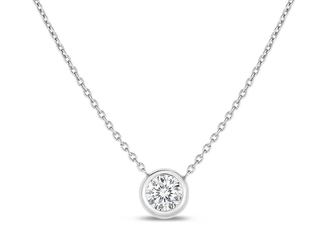 Roberto Coin 18K White Gold Necklace - Rco Bezel