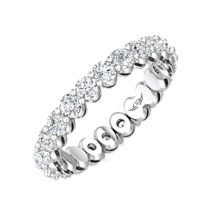 Platinum White Channel/Shared Prong Wedding Band from the Channel/Shared Prong collection - SPWBAFR2-22-2.20_PlatW