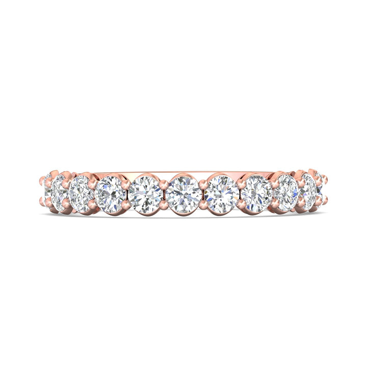 14K Gold Pink Channel/Shared Prong Wedding Band from the Channel/Shared Prong collection - SPWBAR2-11-.88_14KP
