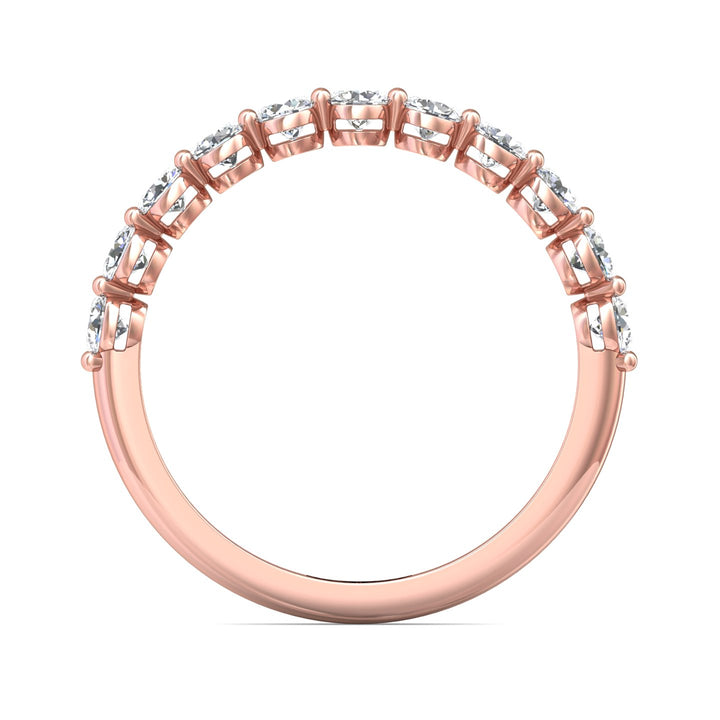 14K Gold Pink Channel/Shared Prong Wedding Band from the Channel/Shared Prong collection - SPWBAR2-11-.88_14KP