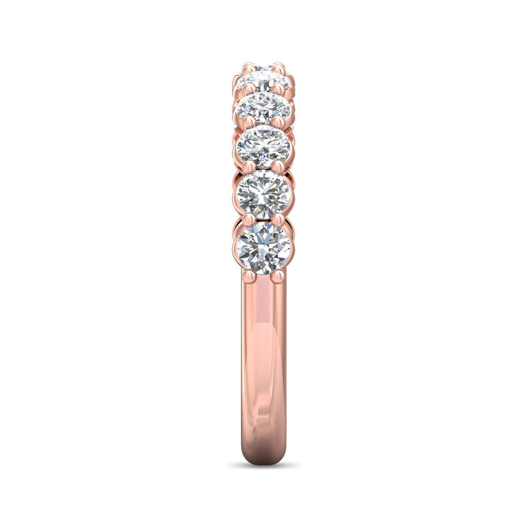 14K Gold Pink Channel/Shared Prong Wedding Band from the Channel/Shared Prong collection - SPWBAR2-11-.88_14KP