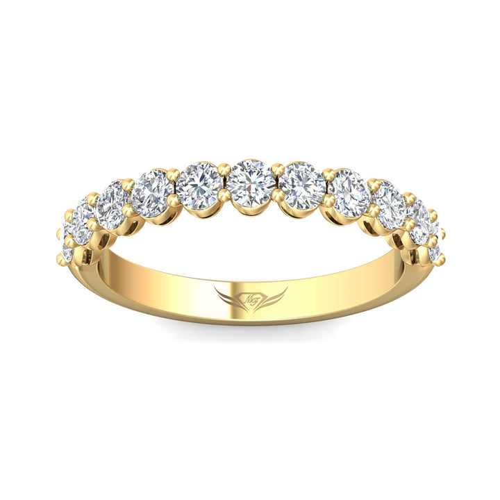 14K Gold Yellow Channel/Shared Prong Wedding Band from the Channel/Shared Prong collection - SPWBAR2-11-.88_14KY