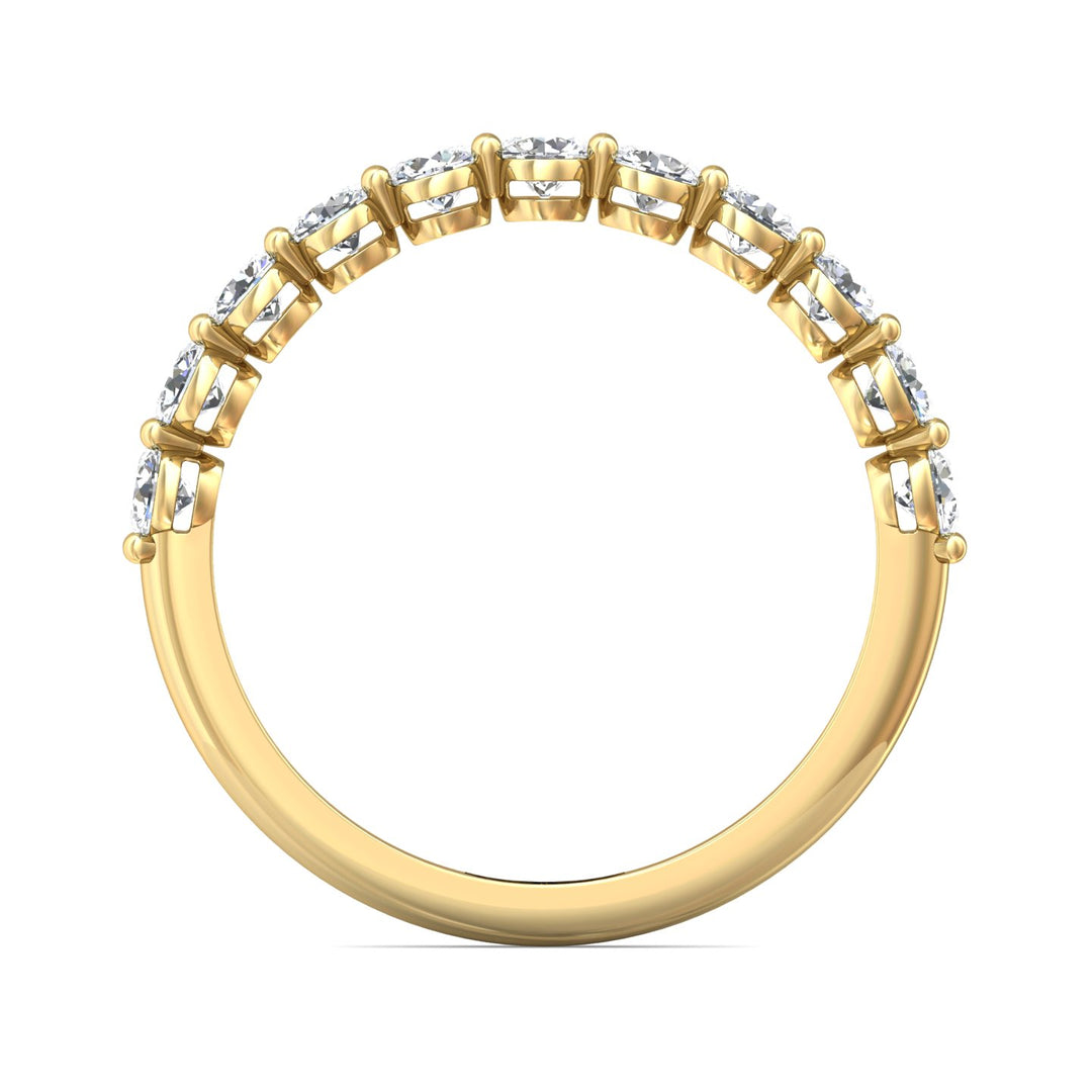 14K Gold Yellow Channel/Shared Prong Wedding Band from the Channel/Shared Prong collection - SPWBAR2-11-.88_14KY