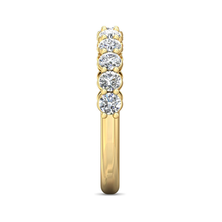 14K Gold Yellow Channel/Shared Prong Wedding Band from the Channel/Shared Prong collection - SPWBAR2-11-.88_14KY