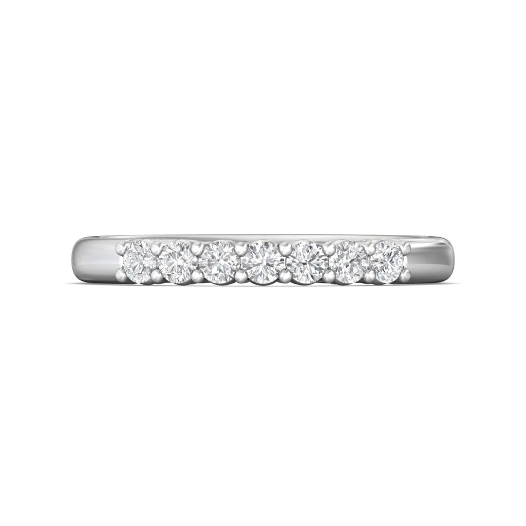 14K Gold White Channel/Shared Prong Wedding Band from the Channel/Shared Prong collection - SPWBAR7-.35_14KW