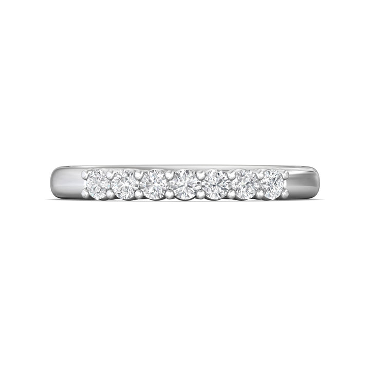 14K Gold White Channel/Shared Prong Wedding Band from the Channel/Shared Prong collection - SPWBAR7-.35_14KW