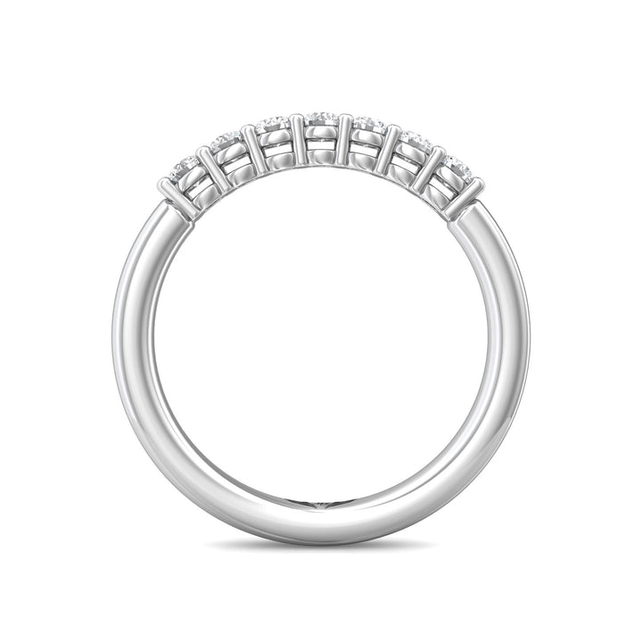 18K Gold White Channel/Shared Prong Wedding Band from the Channel/Shared Prong collection - SPWBAR7-.35_18KW