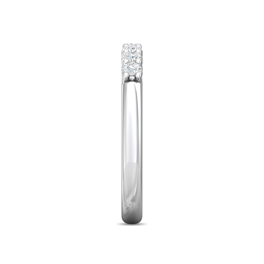14K Gold White Channel/Shared Prong Wedding Band from the Channel/Shared Prong collection - SPWBAR7-.35_14KW