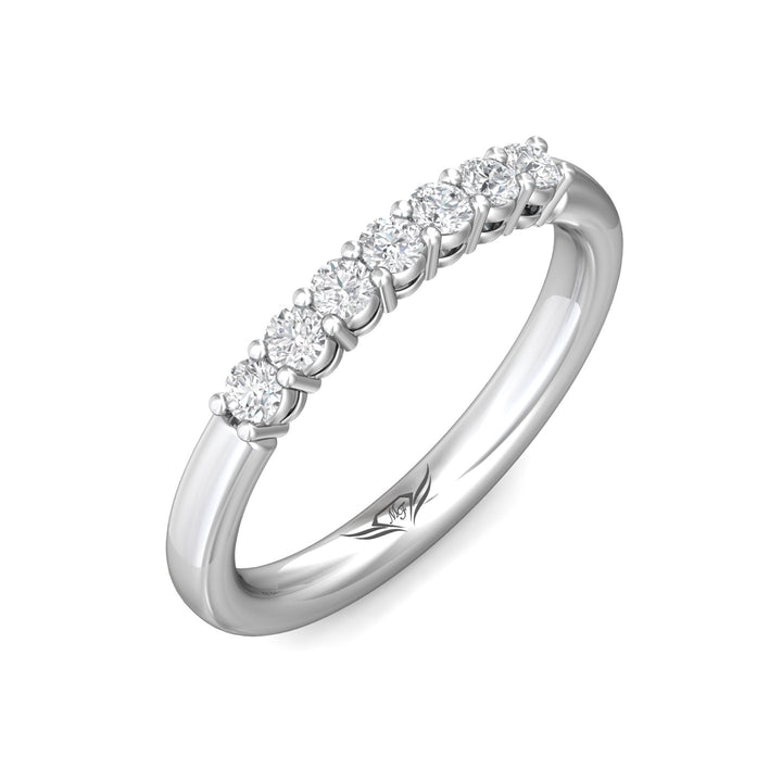 14K Gold White Channel/Shared Prong Wedding Band from the Channel/Shared Prong collection - SPWBAR7-.35_14KW
