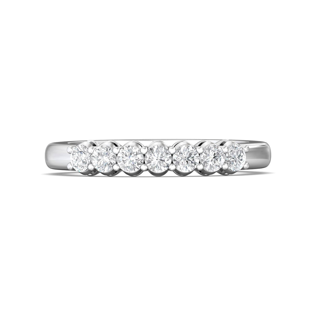 14K Gold White Channel/Shared Prong Wedding Band from the Channel/Shared Prong collection - SPWBAR7-.50_14KW