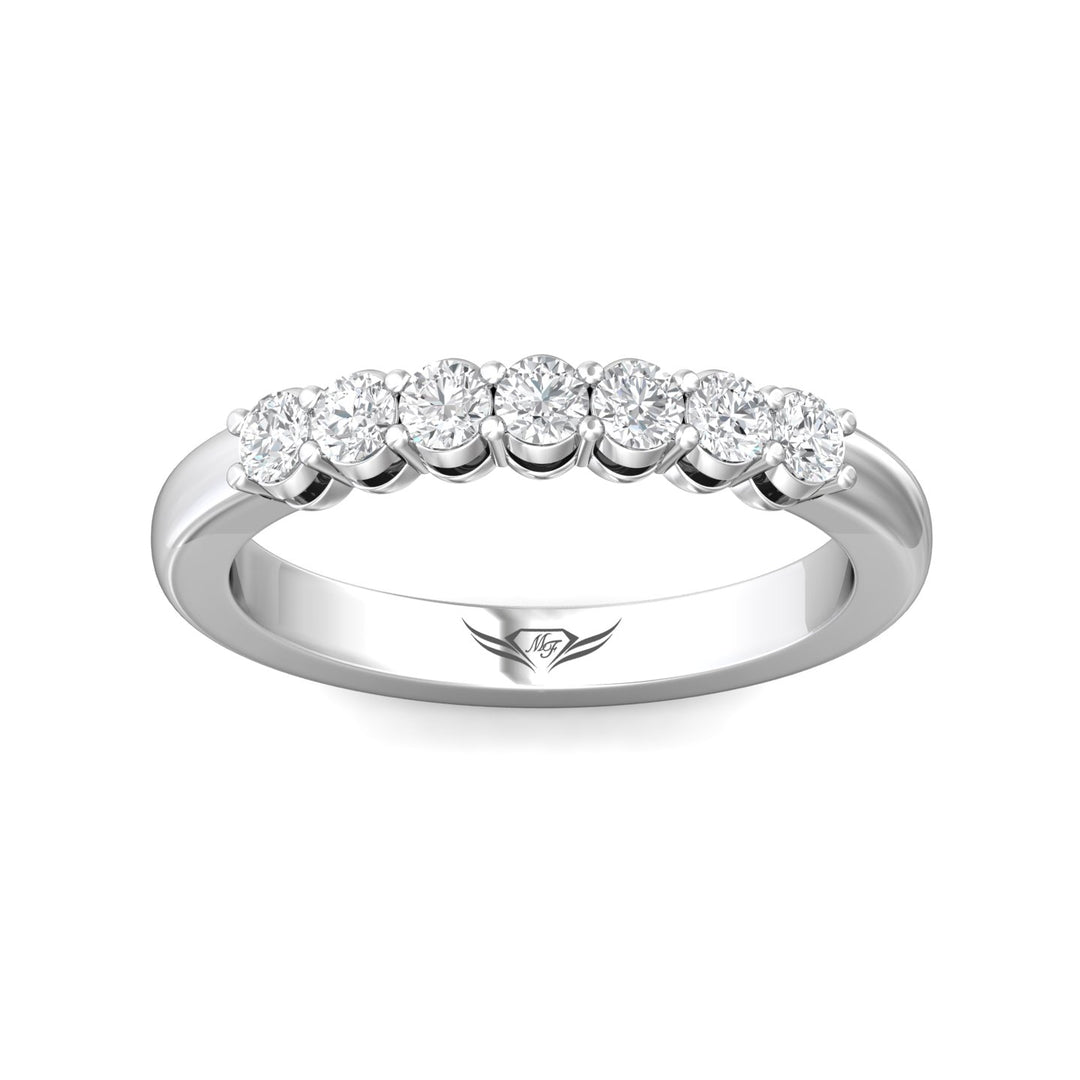 Platinum White Channel/Shared Prong Wedding Band from the Channel/Shared Prong collection - SPWBAR7-.50_PlatW