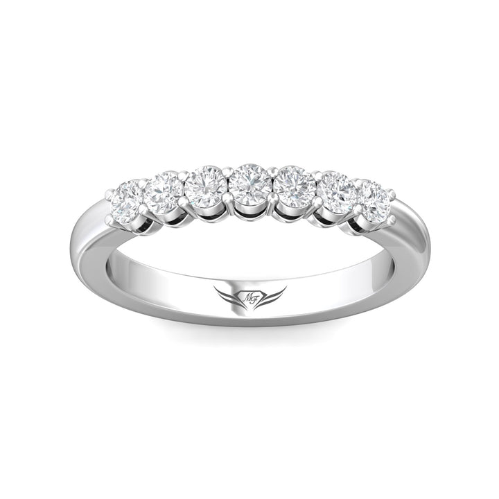 Platinum White Channel/Shared Prong Wedding Band from the Channel/Shared Prong collection - SPWBAR7-.50_PlatW