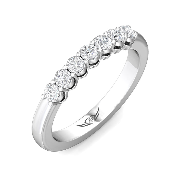 Channel/Shared Prong Wedding Band from the Channel/Shared Prong collection