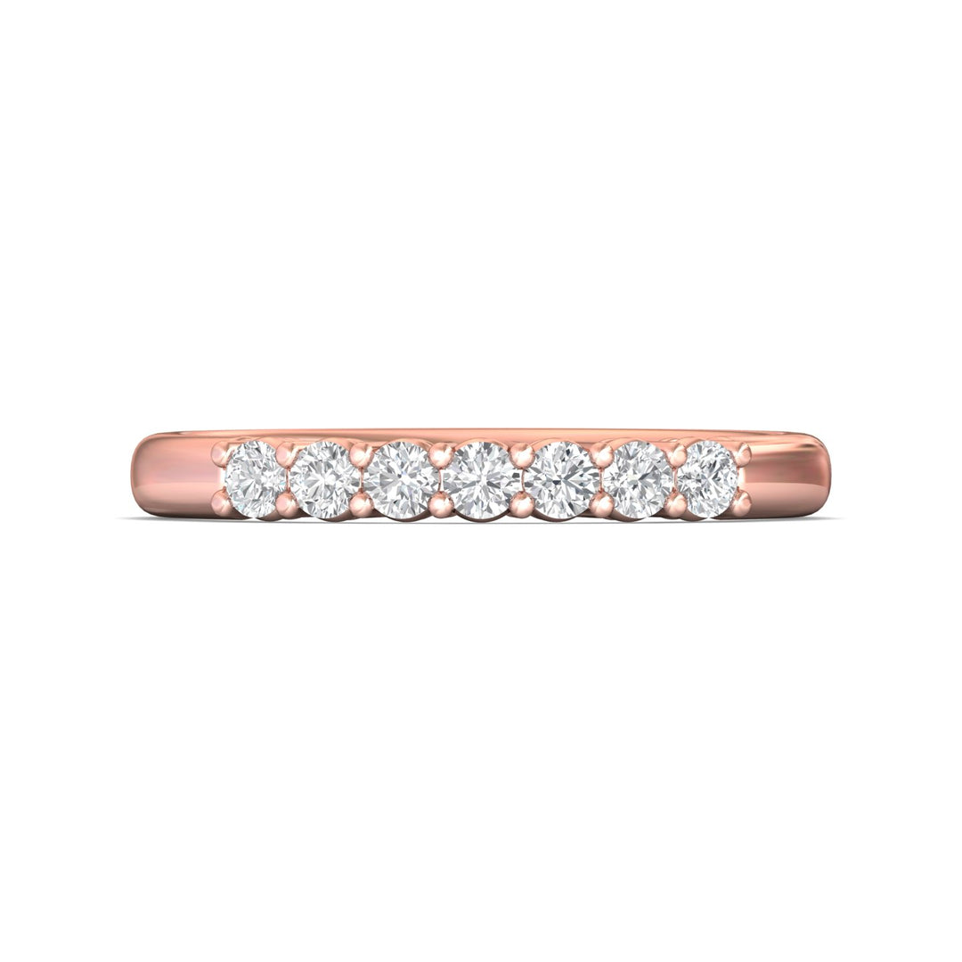 14K Gold Pink Channel/Shared Prong Wedding Band from the Channel/Shared Prong collection - SPWBAR7-.35_14KP
