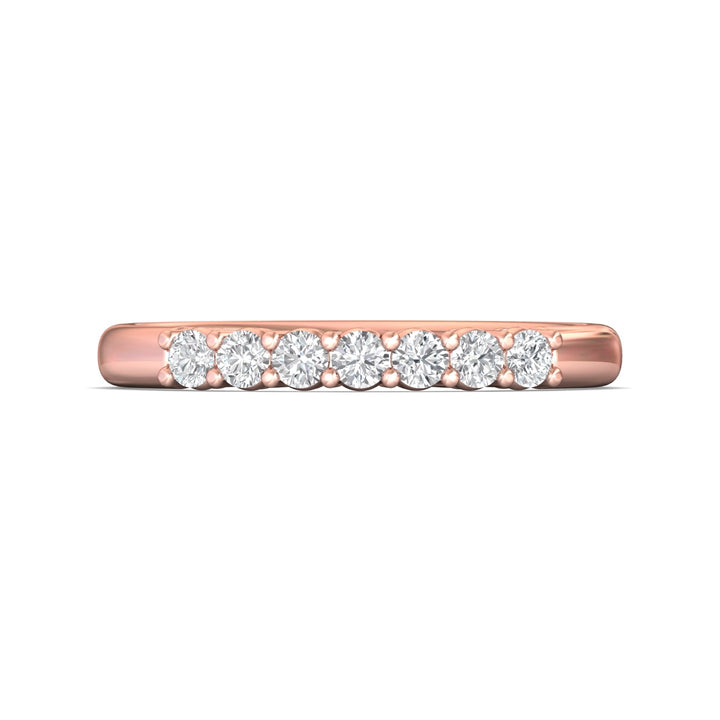 14K Gold Pink Channel/Shared Prong Wedding Band from the Channel/Shared Prong collection - SPWBAR7-.35_14KP
