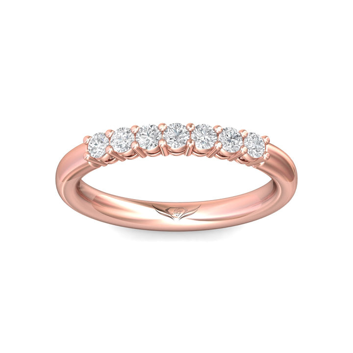 14K Gold Pink Channel/Shared Prong Wedding Band from the Channel/Shared Prong collection - SPWBAR7-.35_14KP