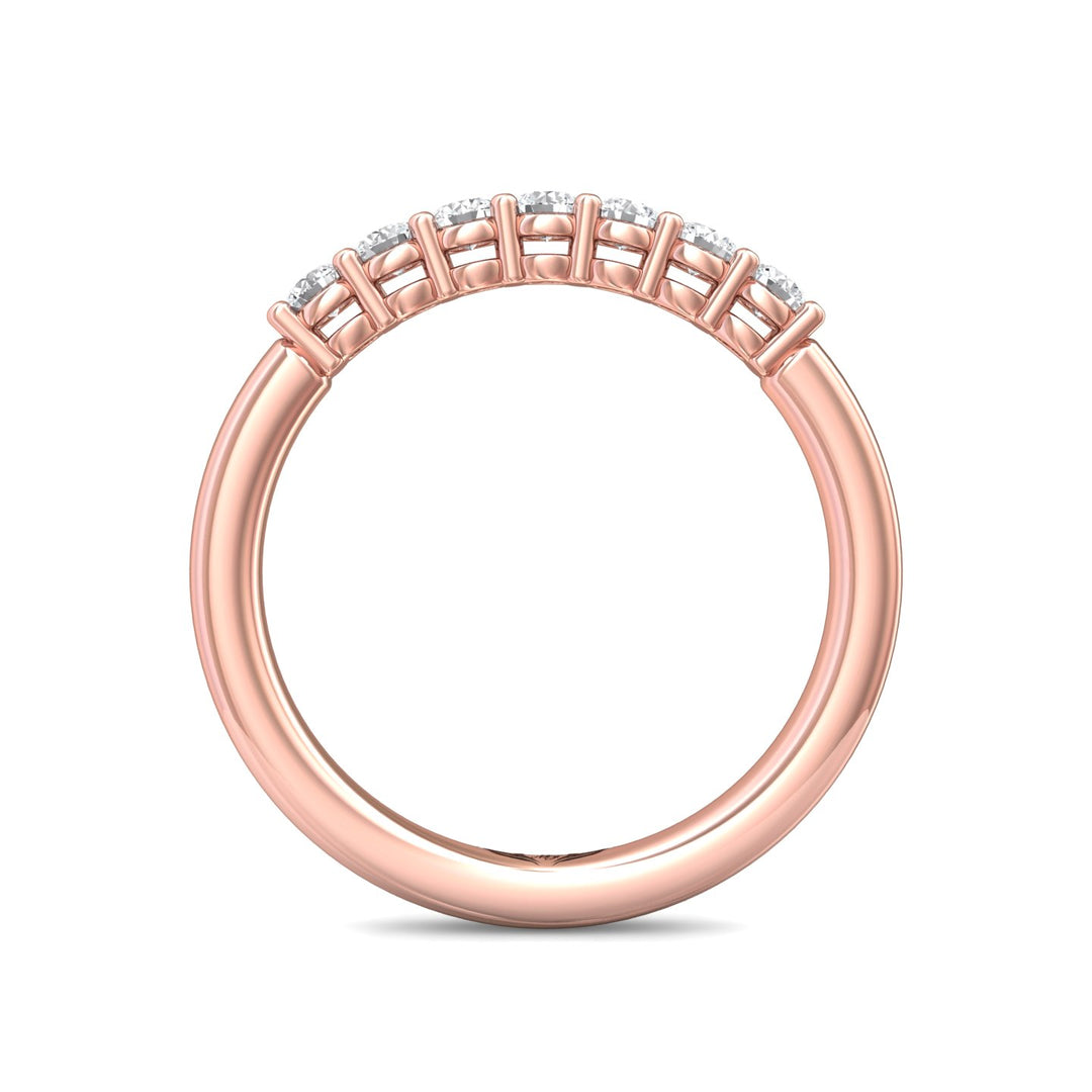 18K Gold Pink Channel/Shared Prong Wedding Band from the Channel/Shared Prong collection - SPWBAR7-.35_18KP
