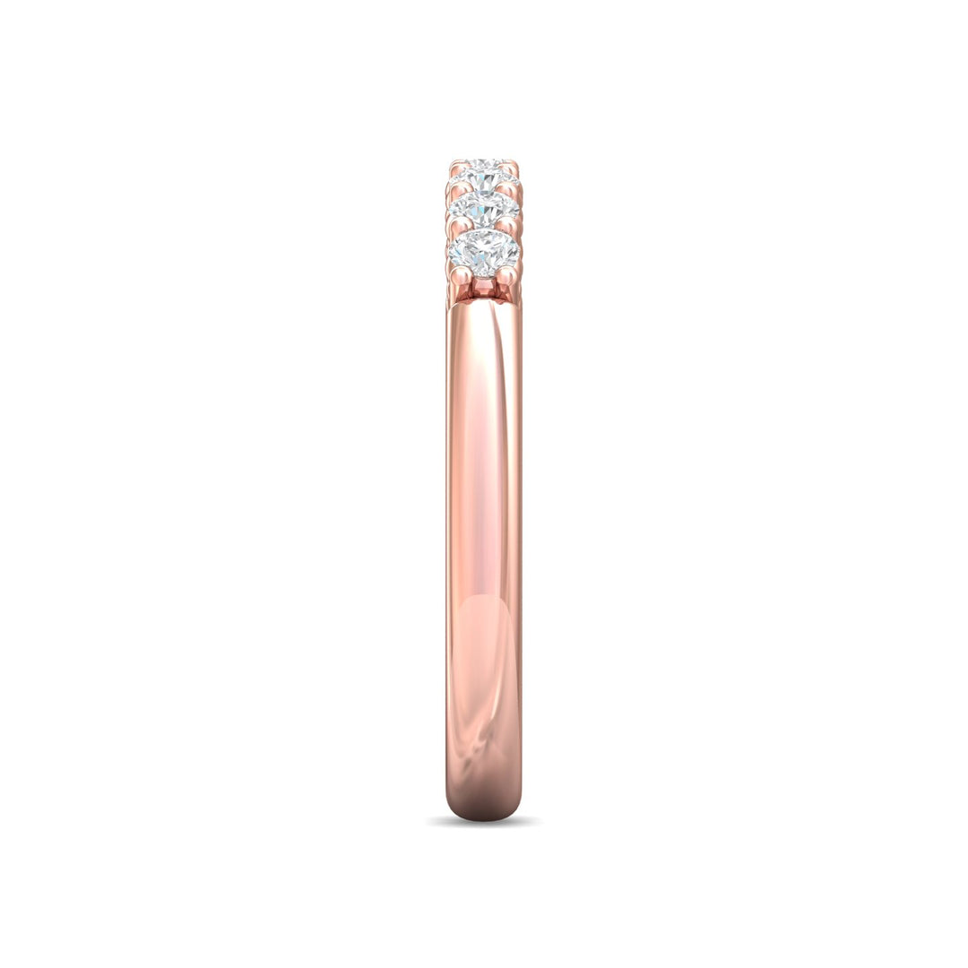 18K Gold Pink Channel/Shared Prong Wedding Band from the Channel/Shared Prong collection - SPWBAR7-.35_18KP