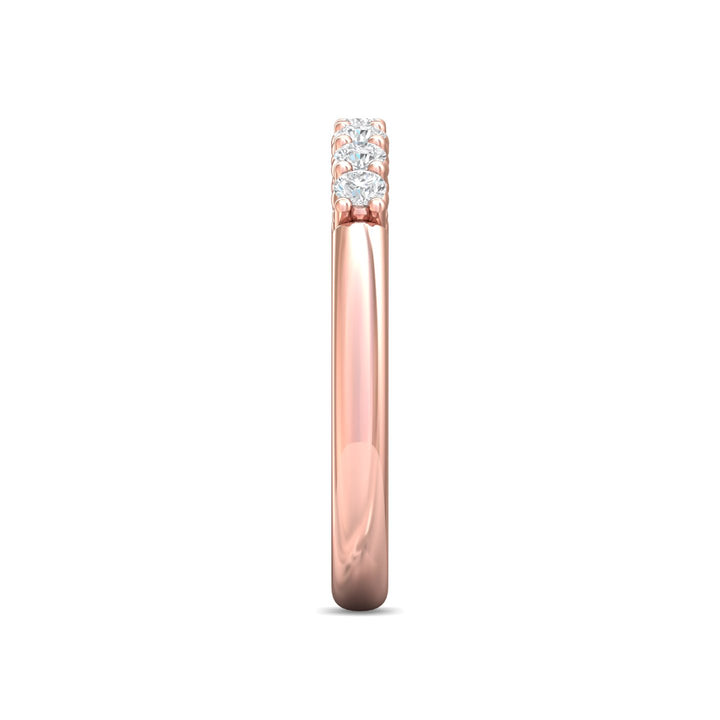 18K Gold Pink Channel/Shared Prong Wedding Band from the Channel/Shared Prong collection - SPWBAR7-.35_18KP