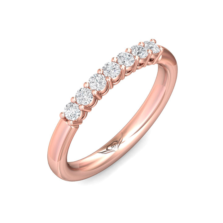 18K Gold Pink Channel/Shared Prong Wedding Band from the Channel/Shared Prong collection - SPWBAR7-.35_18KP