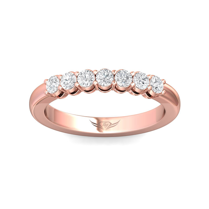 14K Gold Pink Channel/Shared Prong Wedding Band from the Channel/Shared Prong collection - SPWBAR7-.50_14KP